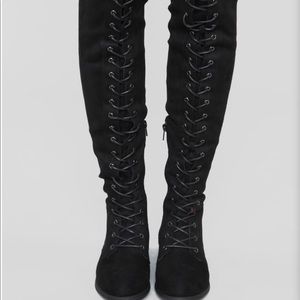Fashion nova Knee high lace up boots